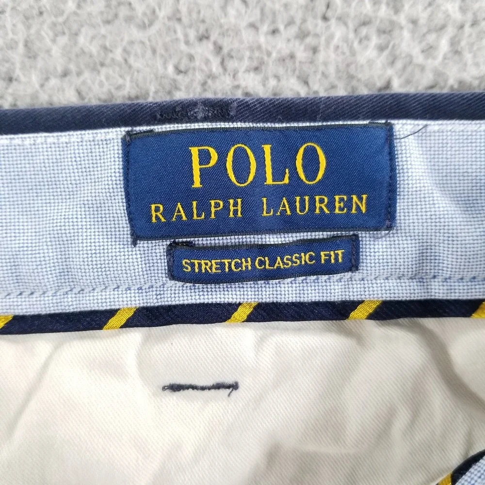 Polo Ralph Lauren Shorts Mens 38 Blue Nautical Stretch Classic Fit Chino Twill